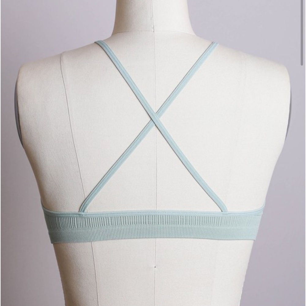 123. LAST 1! Green Bra Halter Crochet Appliqué Bralette Adjustable Straps - Picture 5 of 6
